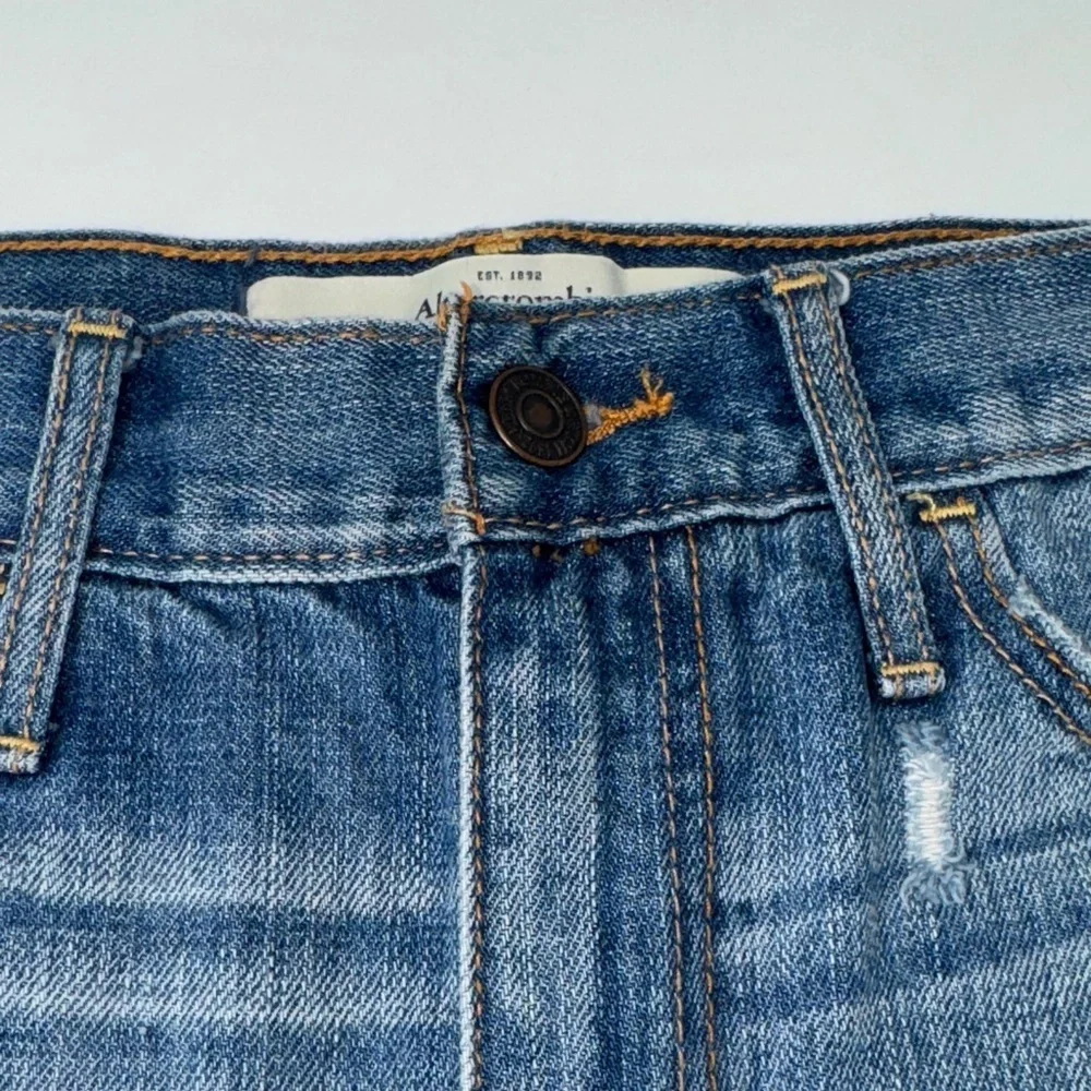 Abercrombie & Fitch Distressed Blue Jean Shorts